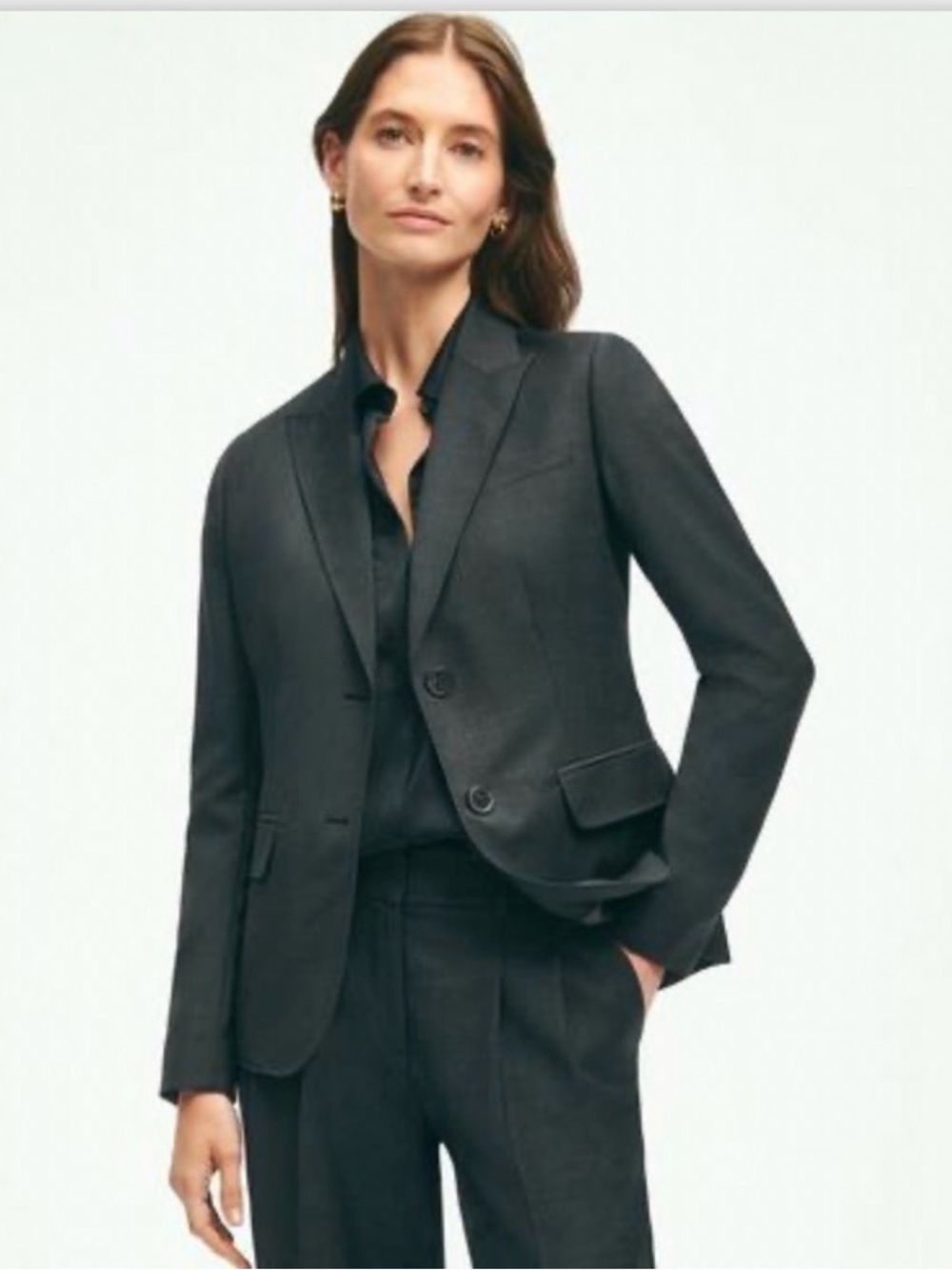 NWT Brooks Brothers 100% linen black blazer jacket size 2